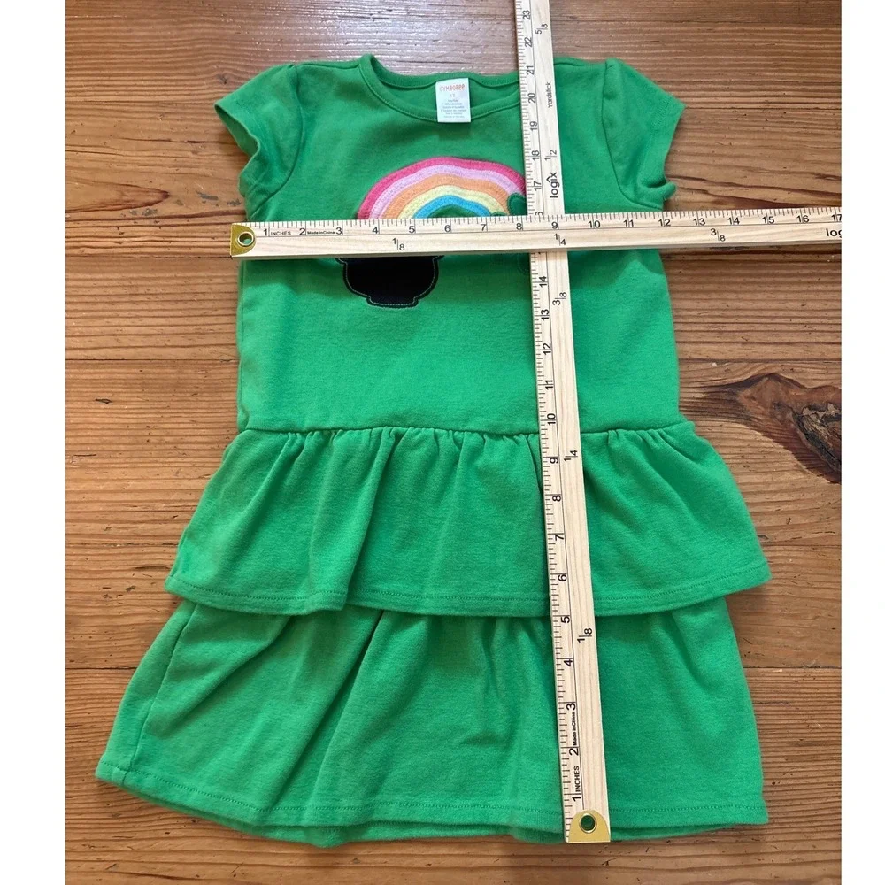Gymboree Dress Kids Green St‎ Patricks Day Rainbow Tiered Ruffle SIZE 5T